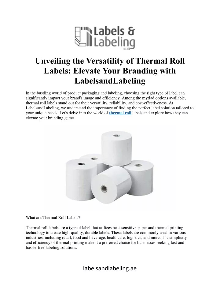 unveiling the versatility of thermal roll labels