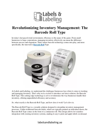 Revolutionizing Inventory Management: The  Barcode Roll Type