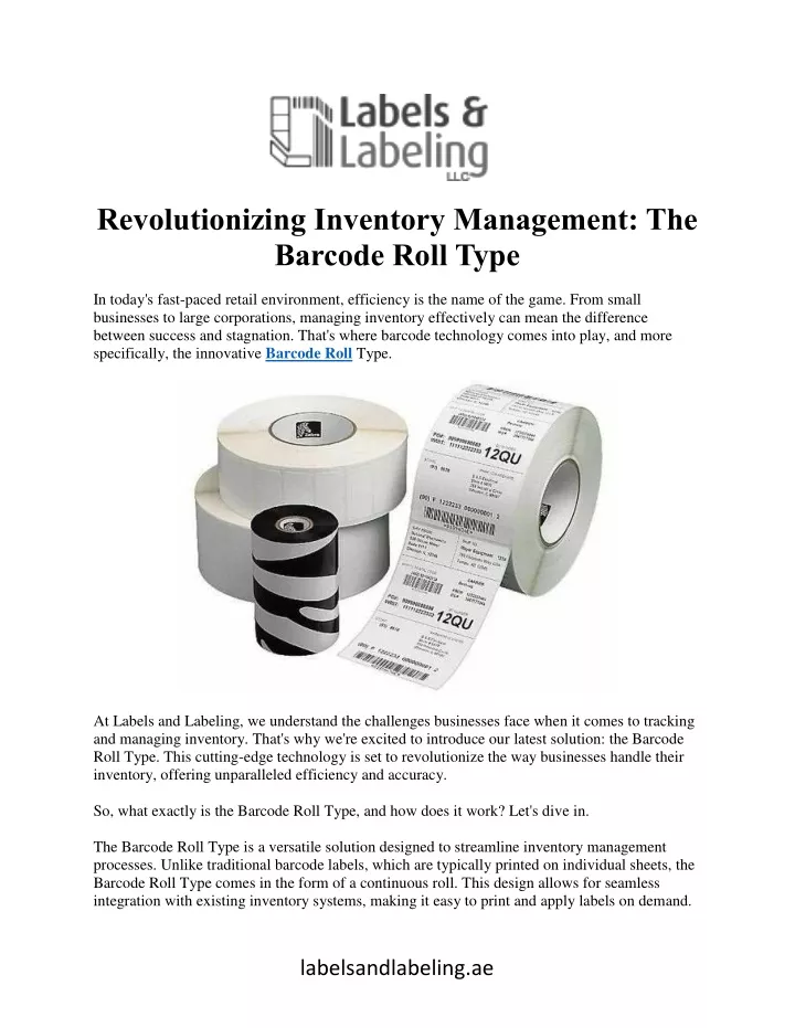Ppt Revolutionizing Inventory Management The Barcode Roll Type Powerpoint Presentation Id 8312