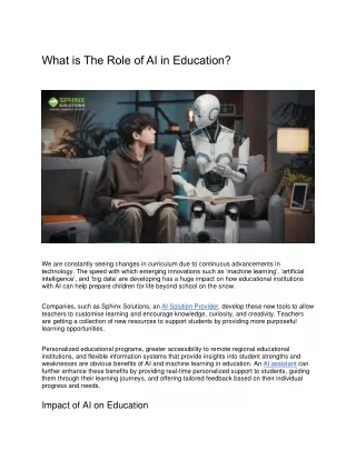 What is The Role of AI in Education