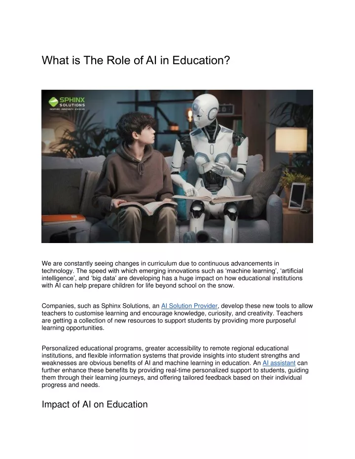 what is the role of ai in education