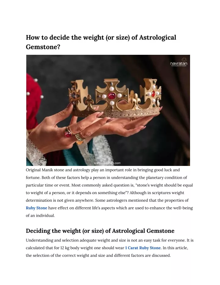 how to decide the weight or size of astrological
