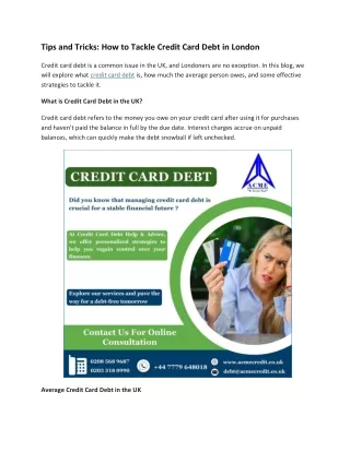 tips and tricks how to tackle credit card debt