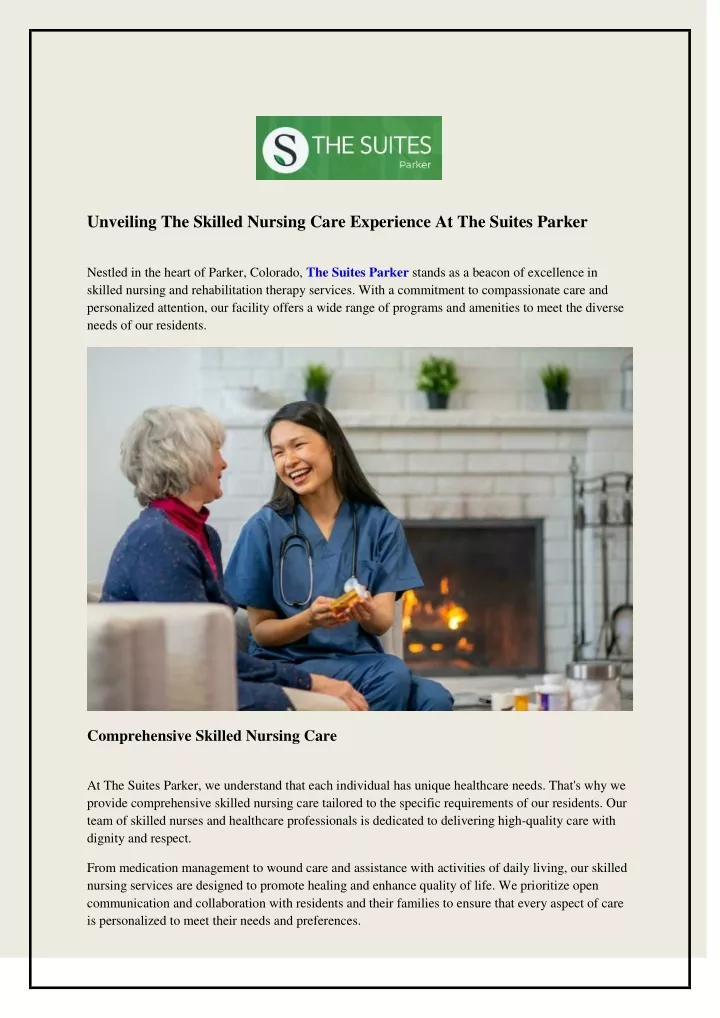 unveiling the skilled nursing care experience