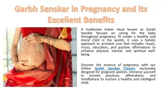 Garbh Sanskar in Pregnancy and its Excellent Benefits