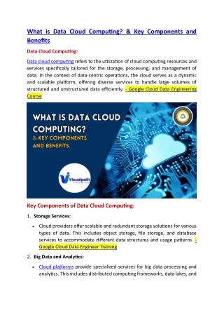 what is data cloud computing key components
