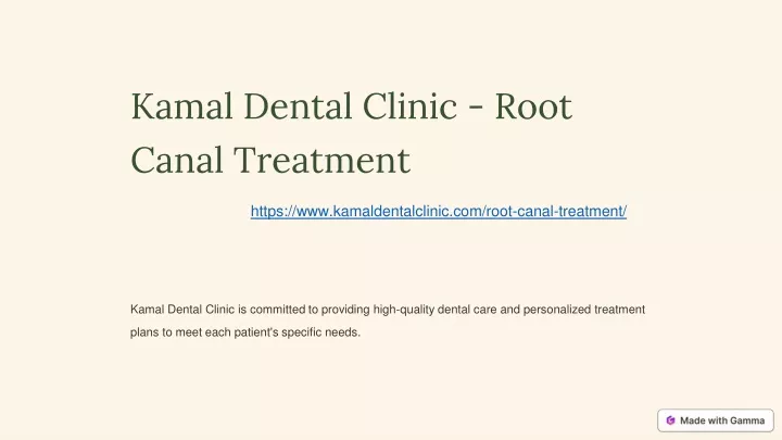 kamal dental clinic root canal treatment