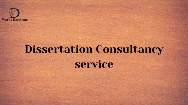 dissertation consultancy service