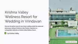 Krishna Valley Wellness Resort for Wedding in Vrindavan