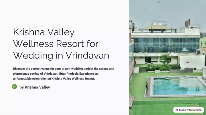 krishna valley wellness resort for wedding