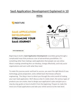 SaaS Application Development Explained in 10 mins