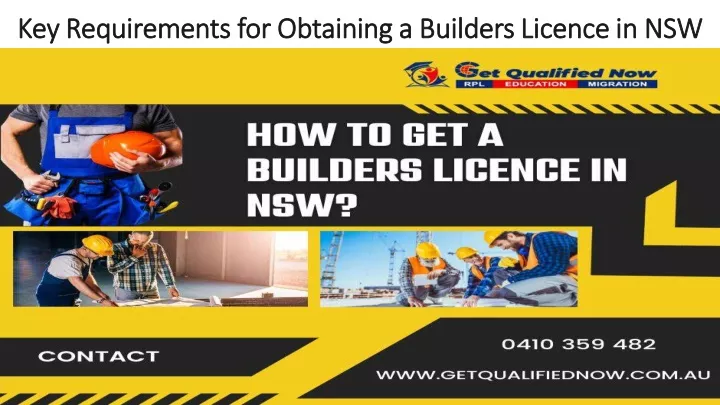 key requirements for obtaining a builders