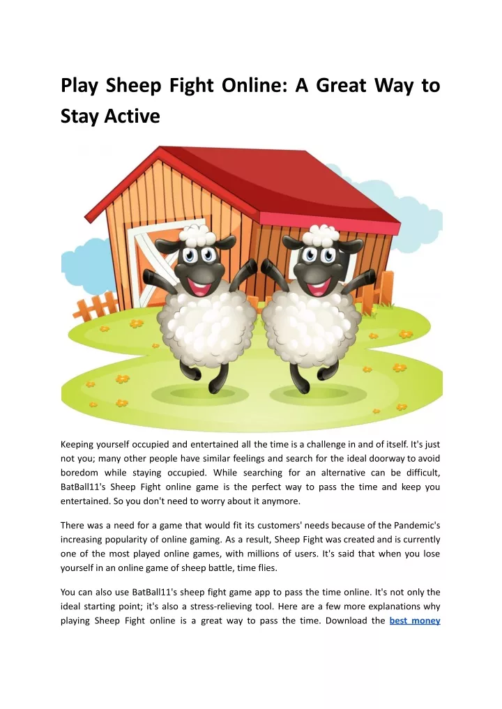 play sheep fight online a great way to stay active
