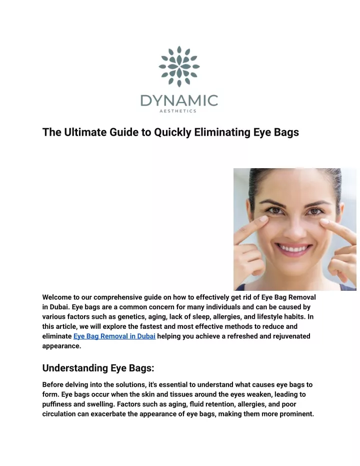 the ultimate guide to quickly eliminating eye bags