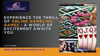 Experience the Thrill of Online Gambling Games - A World of Excitement Awaits You