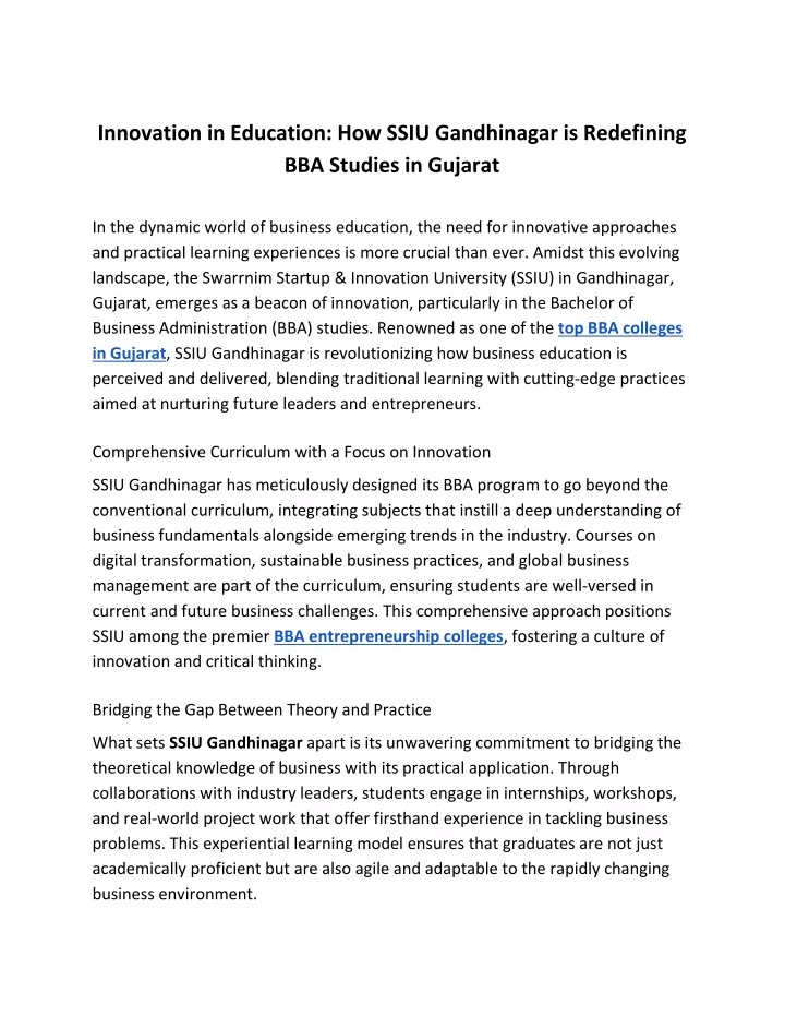 innovation in education how ssiu gandhinagar