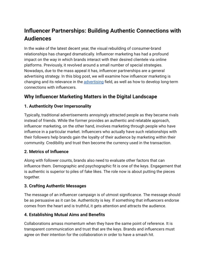 influencer partnerships building authentic