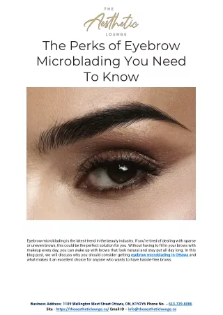 The Perks of Eyebrow Microblading You Need To Know