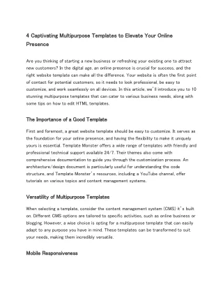 4 captivating multipurpose templates to elevate