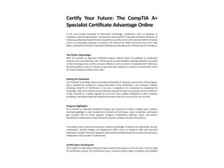 The CompTIA A  Specialist Certificate Advantage Online_00001