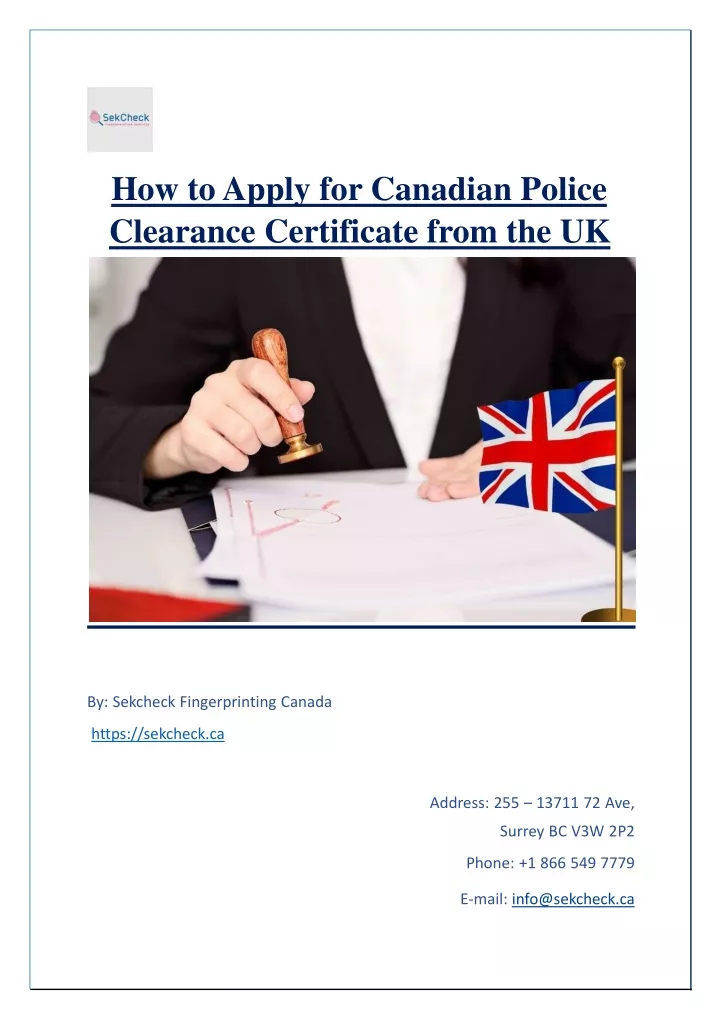 how to apply for canadian police clearance