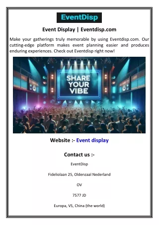 Event Display  Eventdisp.com