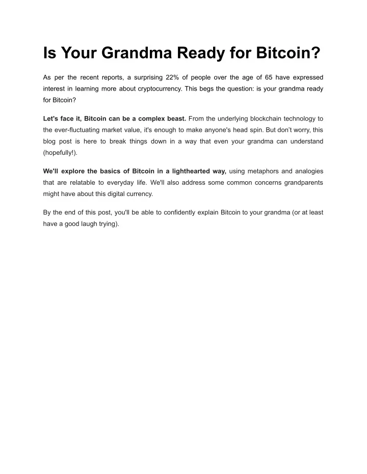 is your grandma ready for bitcoin