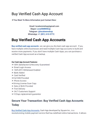 Buy Verified Cash App Account