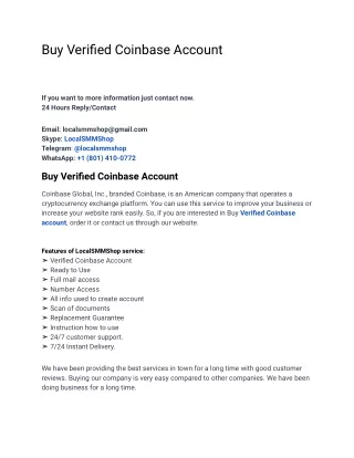 Buy Verified Coinbase Account