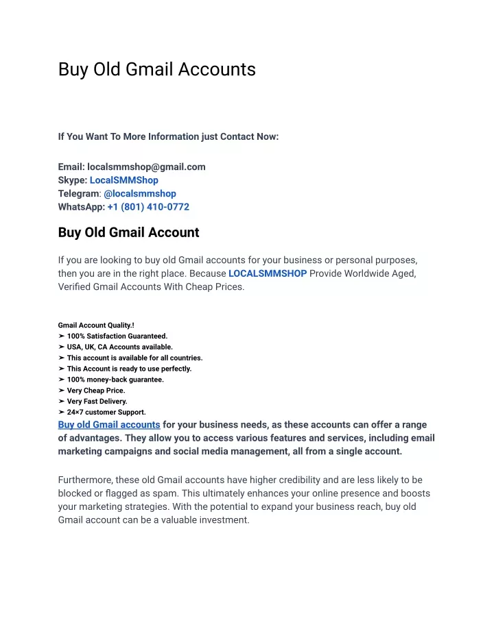 buy old gmail accounts