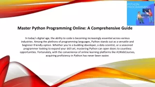 Master Python Programming Online: A Comprehensive Guide