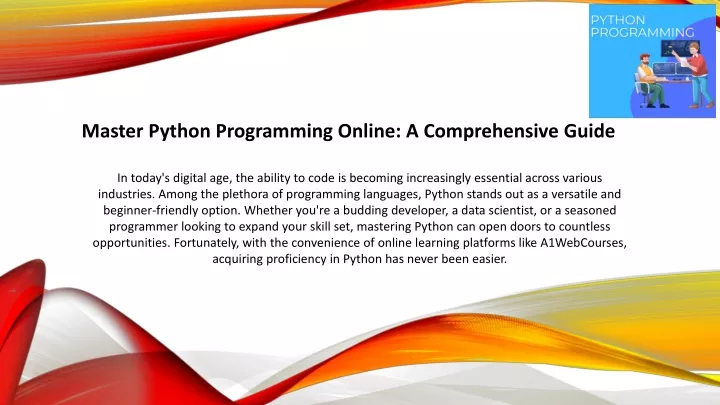 master python programming online a comprehensive