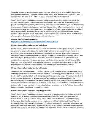 the global wireless network test equipment market
