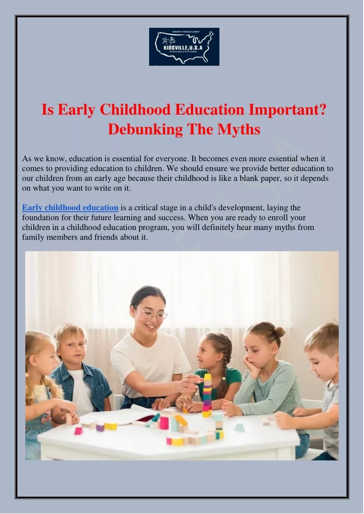 is early childhood education important debunking