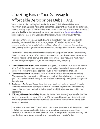 unveiling fanar your gateway to affordable xerox