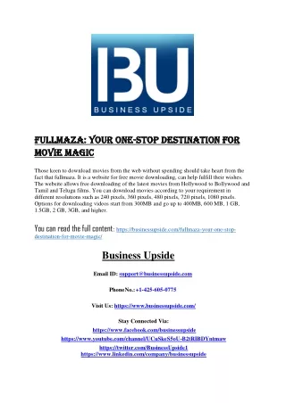 Fullmaza-Your One-Stop Destination for Movie Magic