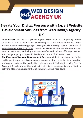 Elevate Your Digital Presence with Expert Website Development Services from Web Design Agency UK