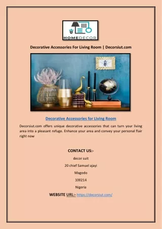 Decorative Accessories For Living Room | Decorsiut.com