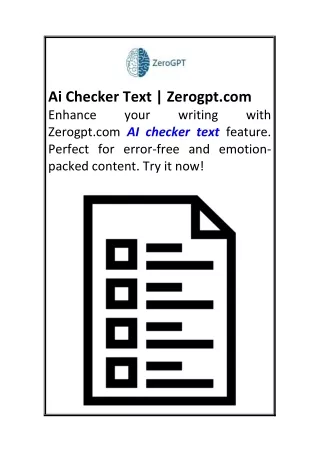 Ai Checker Text  Zerogpt.com