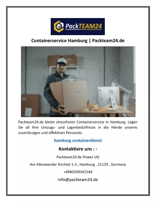 Containerservice Hamburg  Packteam24.de