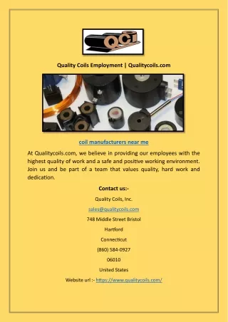 Coil Manufacturers Near Me | Qualitycoils.com