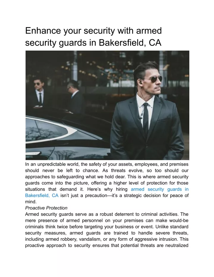 enhance your security with armed security guards