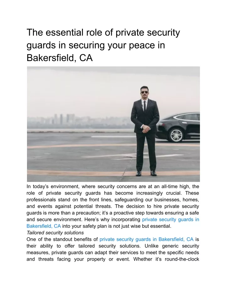 the essential role of private security guards