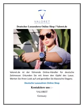 Deutscher Luxusuhren Online Shop  Valoret.de