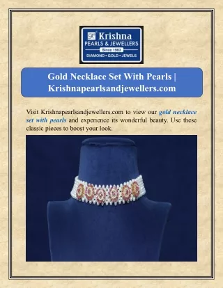 Gold Necklace Set With Pearls | Krishnapearlsandjewellers.com