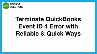 Learn An Easy Way to Fix QuickBooks Event ID 4 Issue