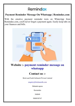 Payment Reminder Message On Whatsapp  Remindax.com