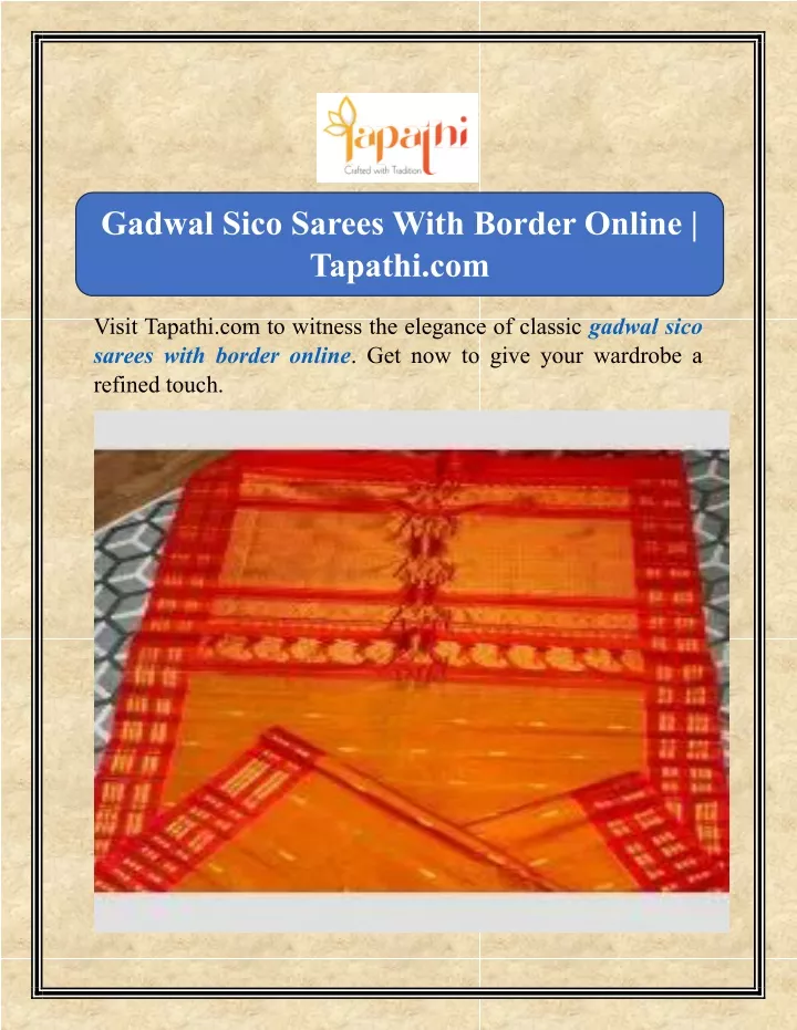 gadwal sico sarees with border online tapathi com