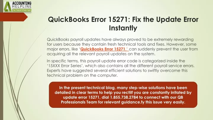 quickbooks error 15271 fix the update error instantly