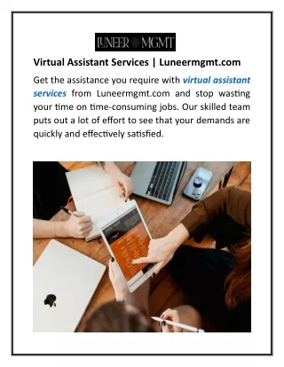 Virtual Assistant Services  Luneermgmt.com